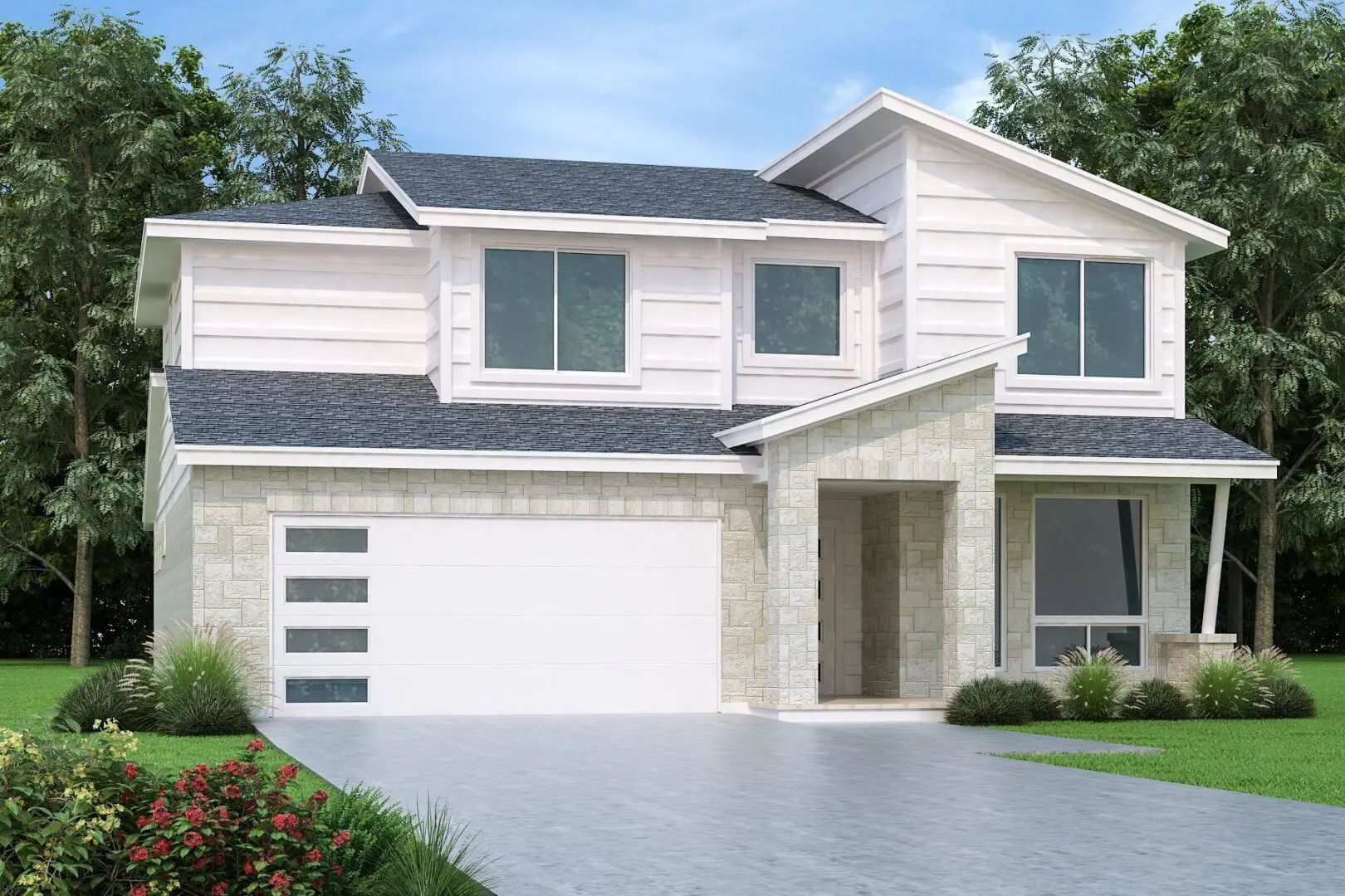 Front view of a model home